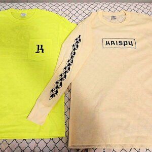 2 Krispy Choppers Moto Cycles Shirts 1 tee size Med 1 thermal LS size Large